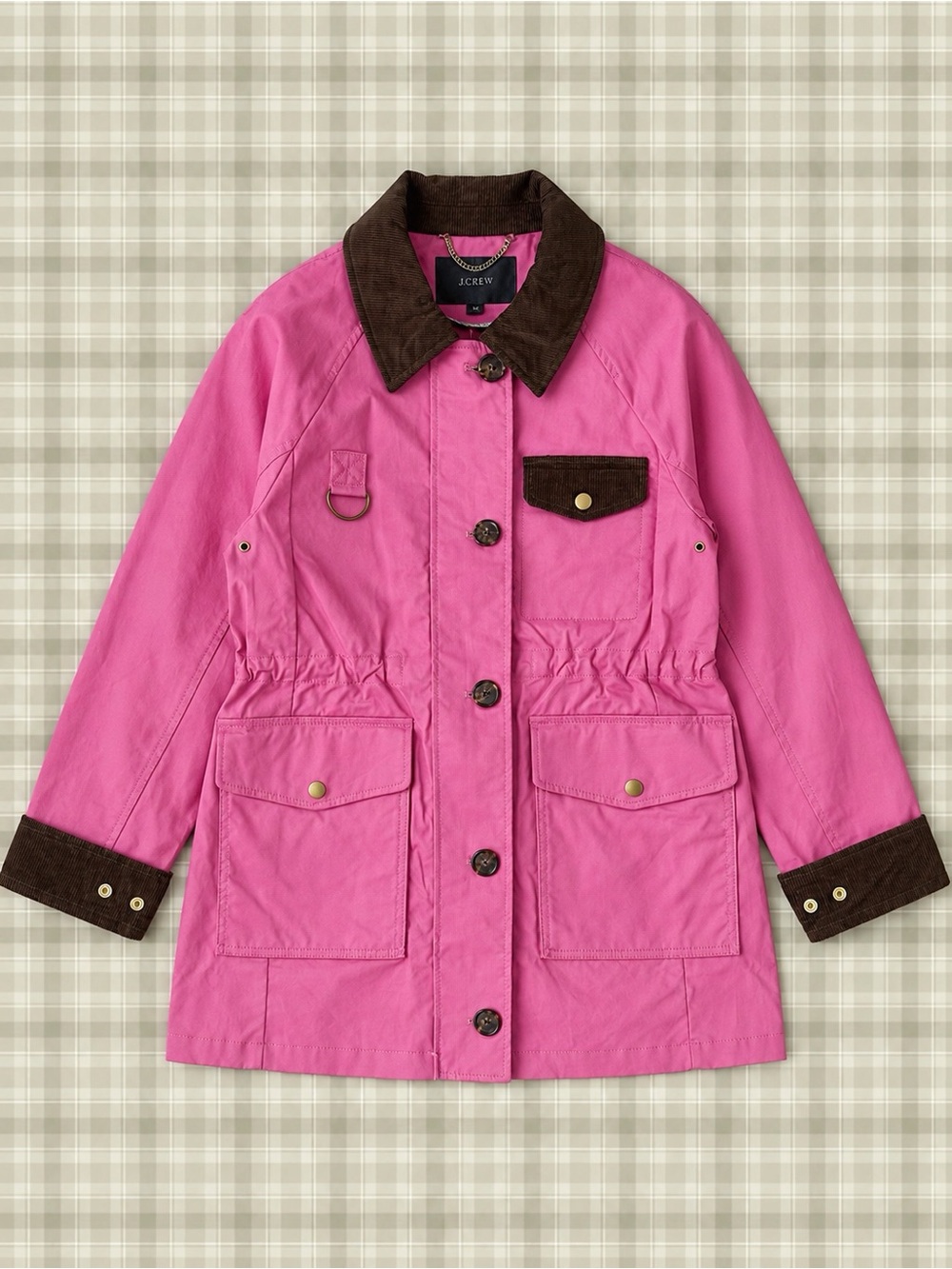 J. Crew Woman Pink Waxed Field Barn Chore Utility Jacket XS Classic Heritage